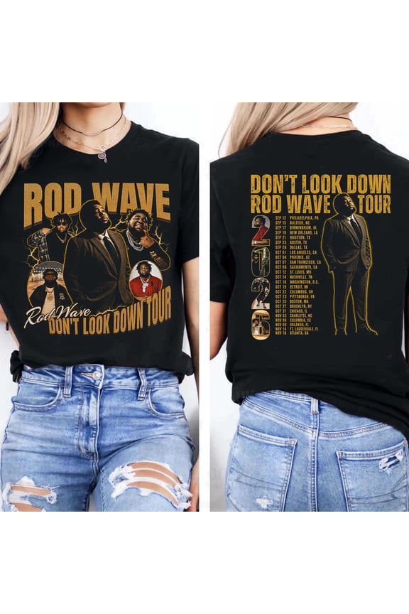 Rod Wave Don't Look Down Tour 2026 Unisex T-shirt Gift For Fan,Black Color,Size 3XL