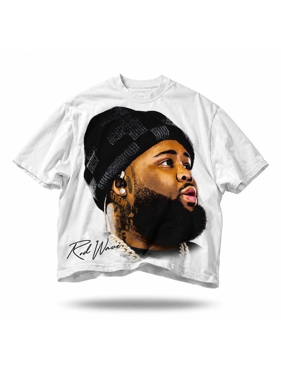 Rod Wave Don't Look Down Tour Bootleg Rap Tee, Unisex Streetwear T-shirt,White Color,Size L