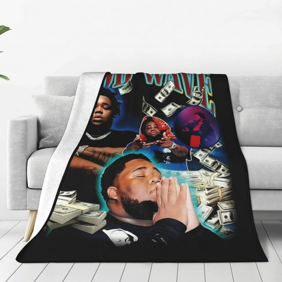 Rod Wave Fleece Blanket Super Soft Cozy Throw Blanket Fuzzy Comfy Flannel Blanket Warm Plush Blankets And Throws For Couch, Sofa, Bed 40"X30"