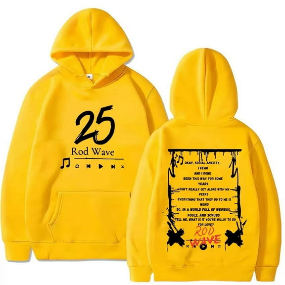 Rod Wave Merch Hoodies "25" Music New Album Hoodie Men Women Harajuku Long Sleeve Sweatshirt Unisex Hip Hop Pullover Hoodies Streetwear