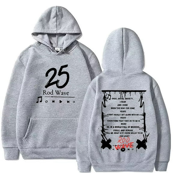 Rod Wave Merch Hoodies "25" Music New Album Hoodie Men Women Harajuku Long Sleeve Sweatshirt Unisex Hip Hop Pullover Hoodies Streetwear