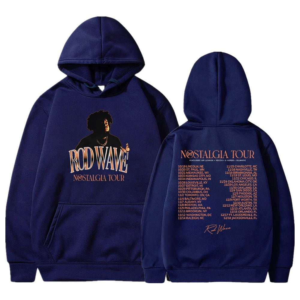 Rod Wave Nostalgia Tour Hoodie 2023 New Logo Long Sleeve Hooded ...