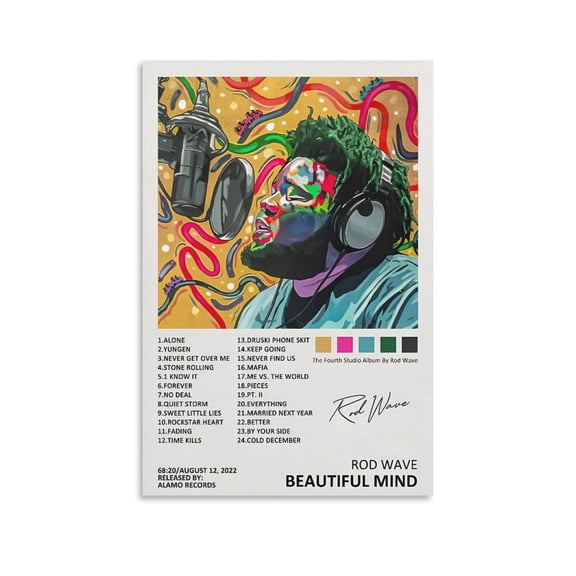 Rod Wave Poster (1) Artworks Picture Print Poster Wall Art Painting Canvas Gift Decor Home Posters Decorative 16x24inch(40x60cm)