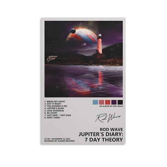 Rod Wave Poster (14) Picture Print Canvas Poster Wall Paint Art Posters Decor Modern Home Artworks Gift 24x36inch(60x90cm)