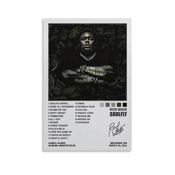 Rod Wave Poster (17) Posters Art Print Wall Photo Paint Poster Hanging Picture Family Bedroom Decor Gift 24x36inch(60x90cm)