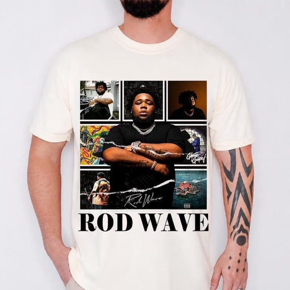 Rod Wave Rapper T-Shirt, Hip Hop Concert Tee, Rod Wave Tour, Rap Fan Gift,White Color,Size M