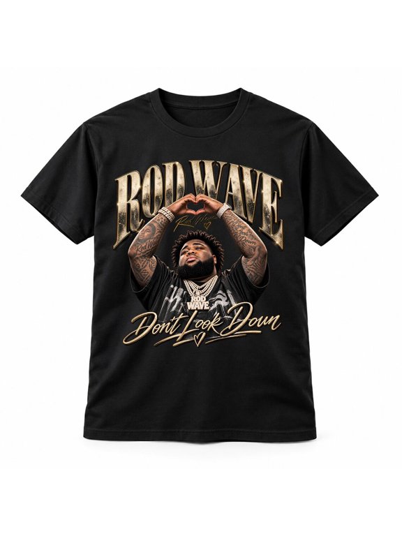 Rod Wave Shirt, Don’t Look Down Tee, Rod Wave Rapper T-Shirt,Black Color,Size XL
