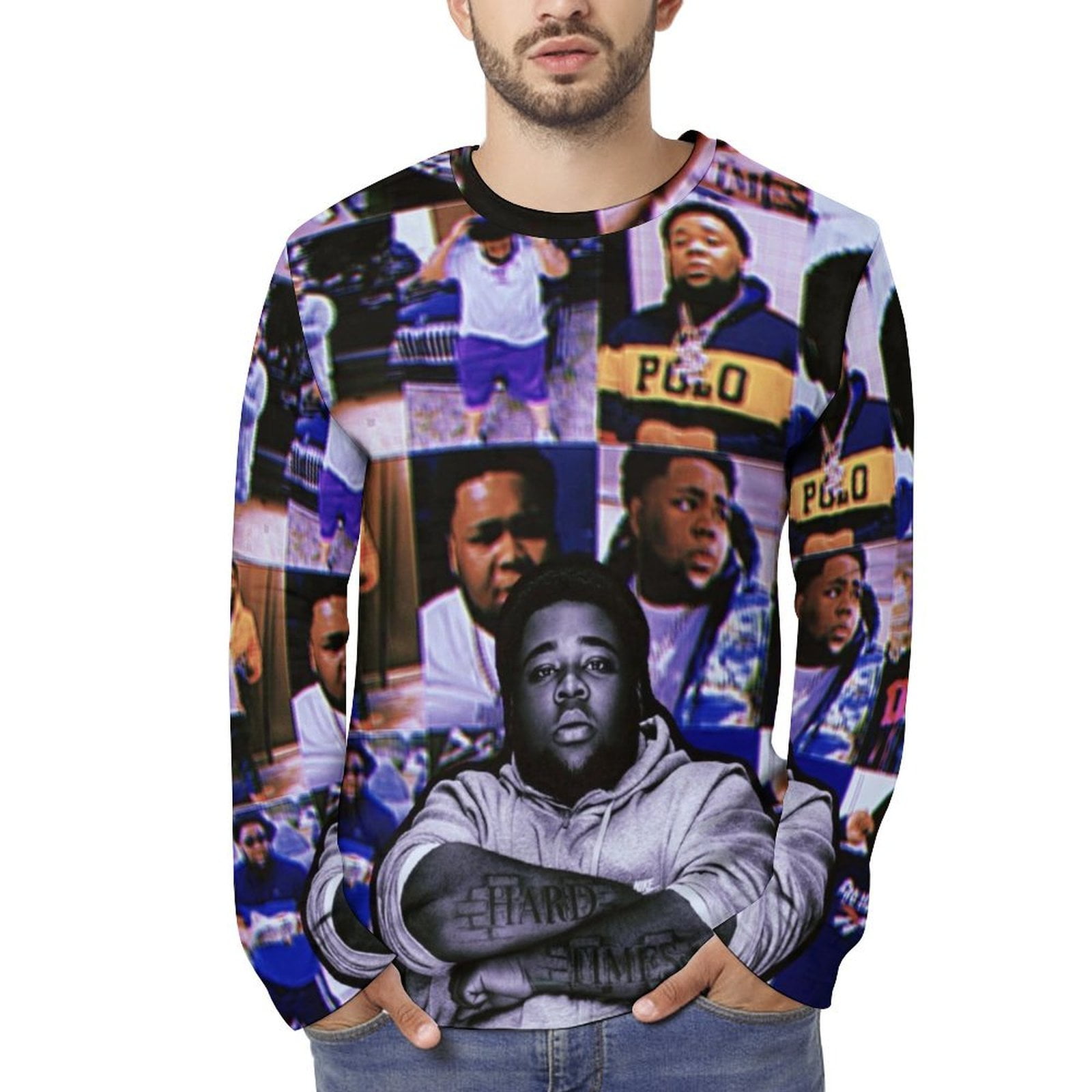 Rod Wave T Shirt 3D Printed Crewneck Graphic Long Sleeve Tees for Mens ...