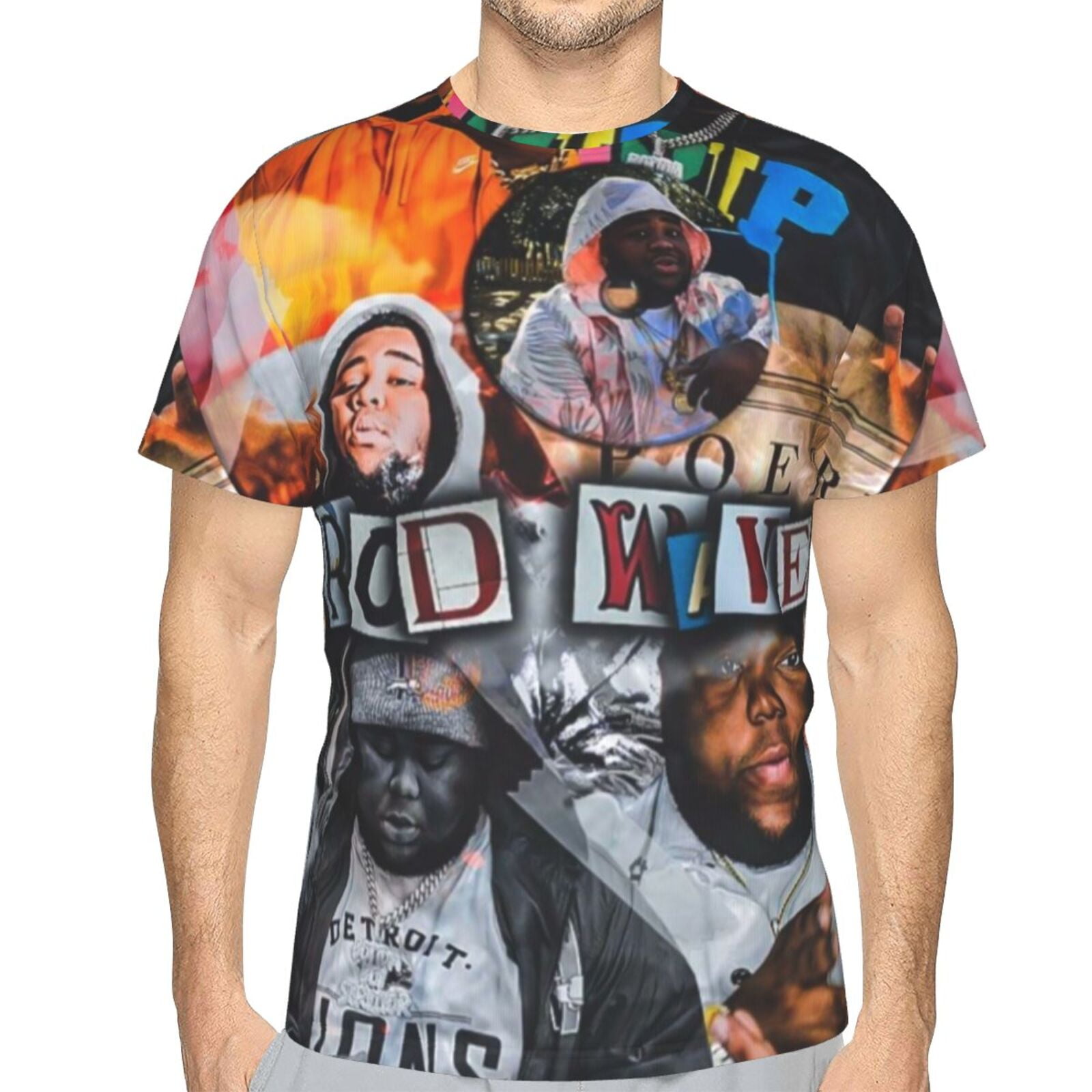 Rod Wave T Shirt 3D Printed Crewneck Graphic Short Sleeve Tees for Mens ...