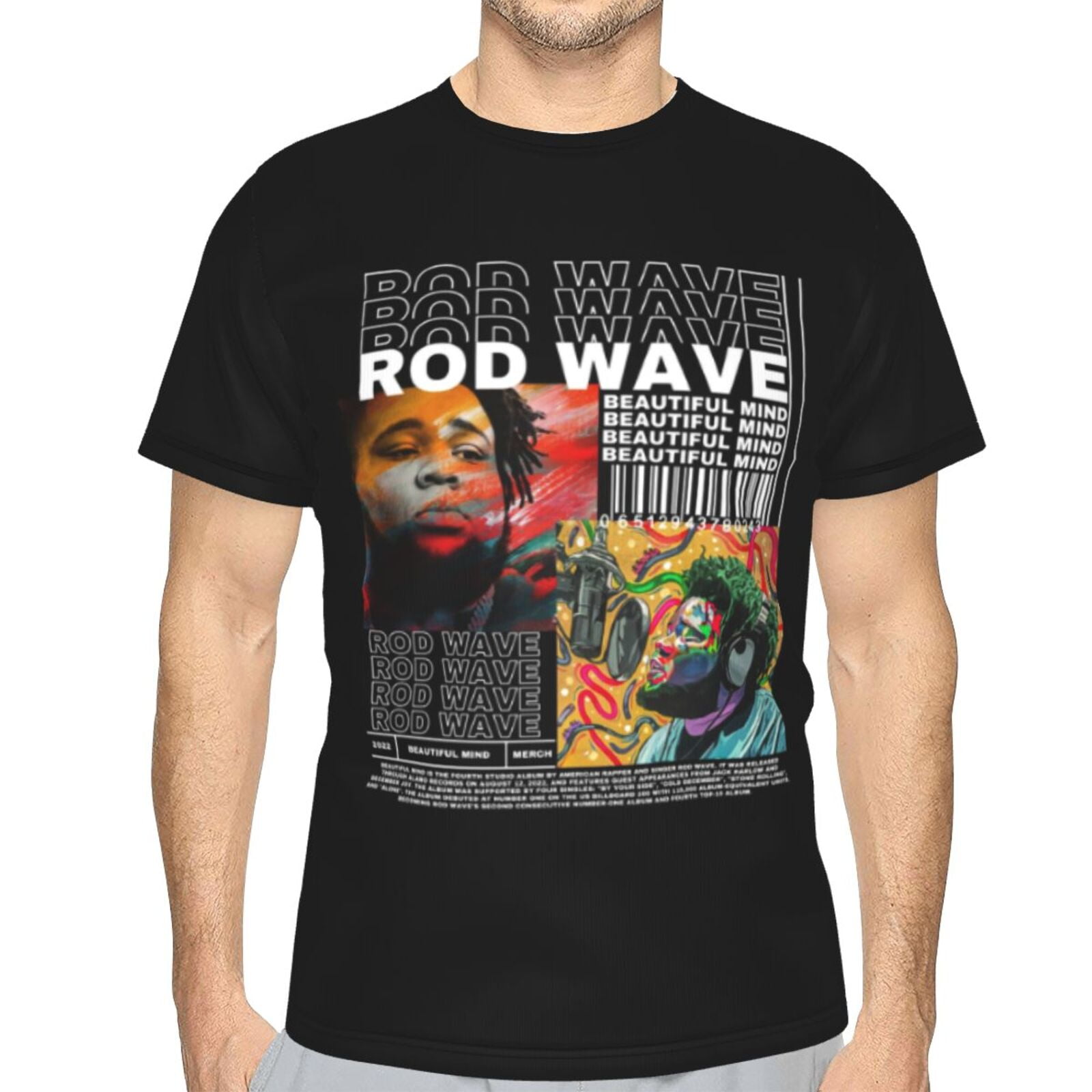 Rod Wave T Shirt 3D Printed Crewneck Graphic Short Sleeve Tees for Mens ...