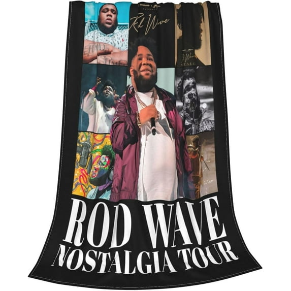 Rod Waves Blanket Soft Warm Flannel Throw Blanket for Bed Sofa Couch Bedroom Living Room Dorm All Season 40"x30"