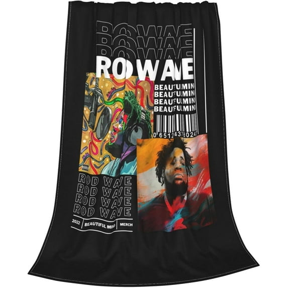 Rod Waves Nostalgia Blanket Soft Warm Flannel Throw Blanket for Bed Sofa Couch Bedroom Living Room Dorm All Season 40"x30"