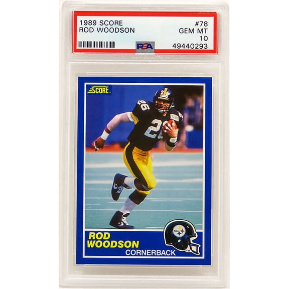 Rod Woodson (Pittsburgh Steelers) 1989 Score Football #78 RC Rookie Card - PSA 10 GEM MINT (New Label)