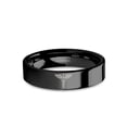 thumbnail image 1 of Rod of Asclepius Medical Symbol Engraved Black Tungsten Ring, 6mm, Size 6.5, 1 of 2