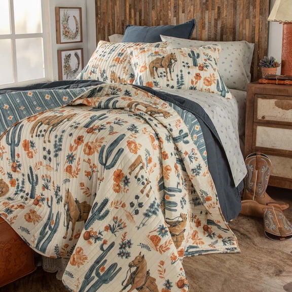 Rod's True Western Goldie Western Horse Quilt  FULL/QUEEN