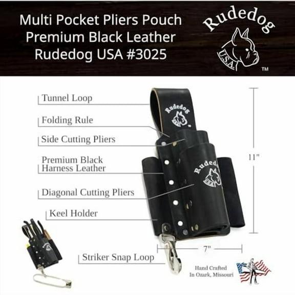 Rodbuster Pouch 5 Pocket Holder - Multi Pocket Pliers Pouch - Rudedog USA #3025
