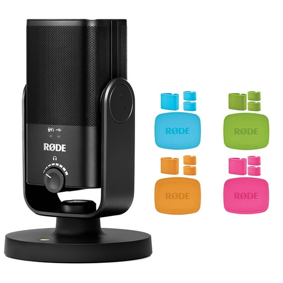 Rode NT-USB Mini USB Microphone Bundle with Rode COLORS Color-Coded Caps (Set of 4)