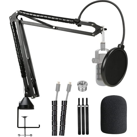 SUNMON for Rode Podmic Microphone Stand with Mic Windscreen and Dual Layered Mic Pop Filter, Computer Gaming Boom Arm for Rode PodMic Podcasting Microphone price history and forecast - SUNMON Mic_Stand_W20A_PodMic_01