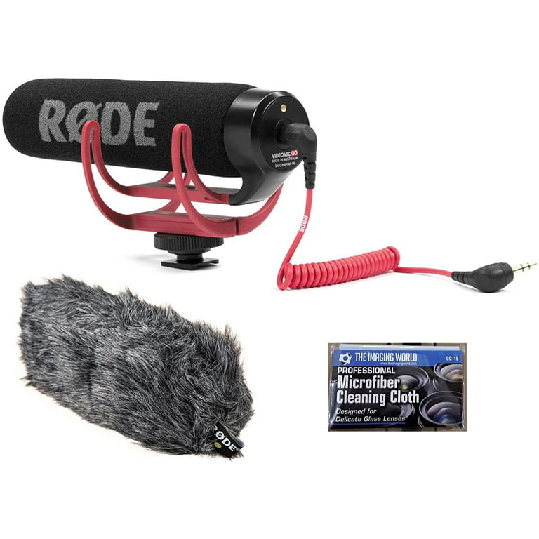 Rode VideoMic GO On-Camera Shotgun Microphone and DeadCat Wind Cover Kit 