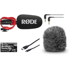Rode VideoMic GO On-Camera Shotgun Microphone and DeadCat Wind Cover Kit