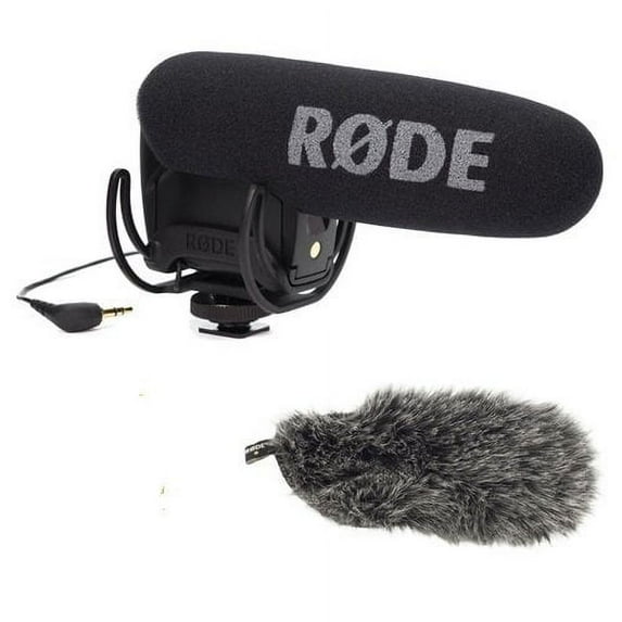 Rode VideoMic Pro with Rycote Lyre Shockmount & Rode DeadCat VMPR Artificial Fur Wind Shield Bundle