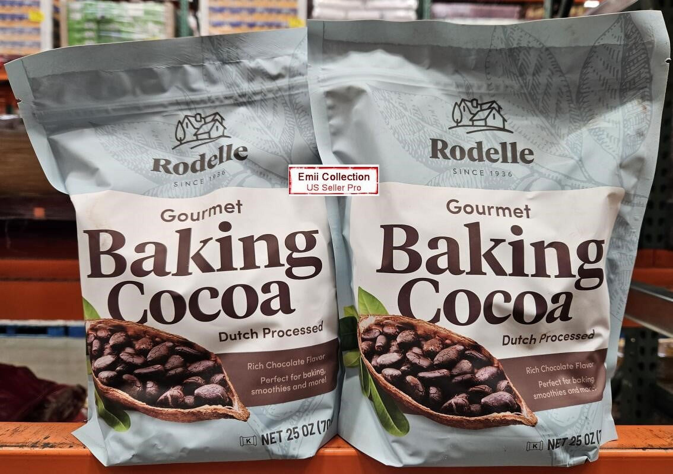 Rodelle Gourmet Baking Cocoa Dutch Processed Rich Chocolate Flavor 25oz 709g (2 Bags)