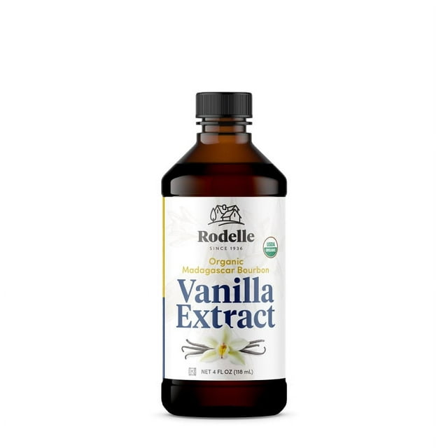 Rodelle Organic Pure Vanilla Extract 4 fl oz, Baking Extracts