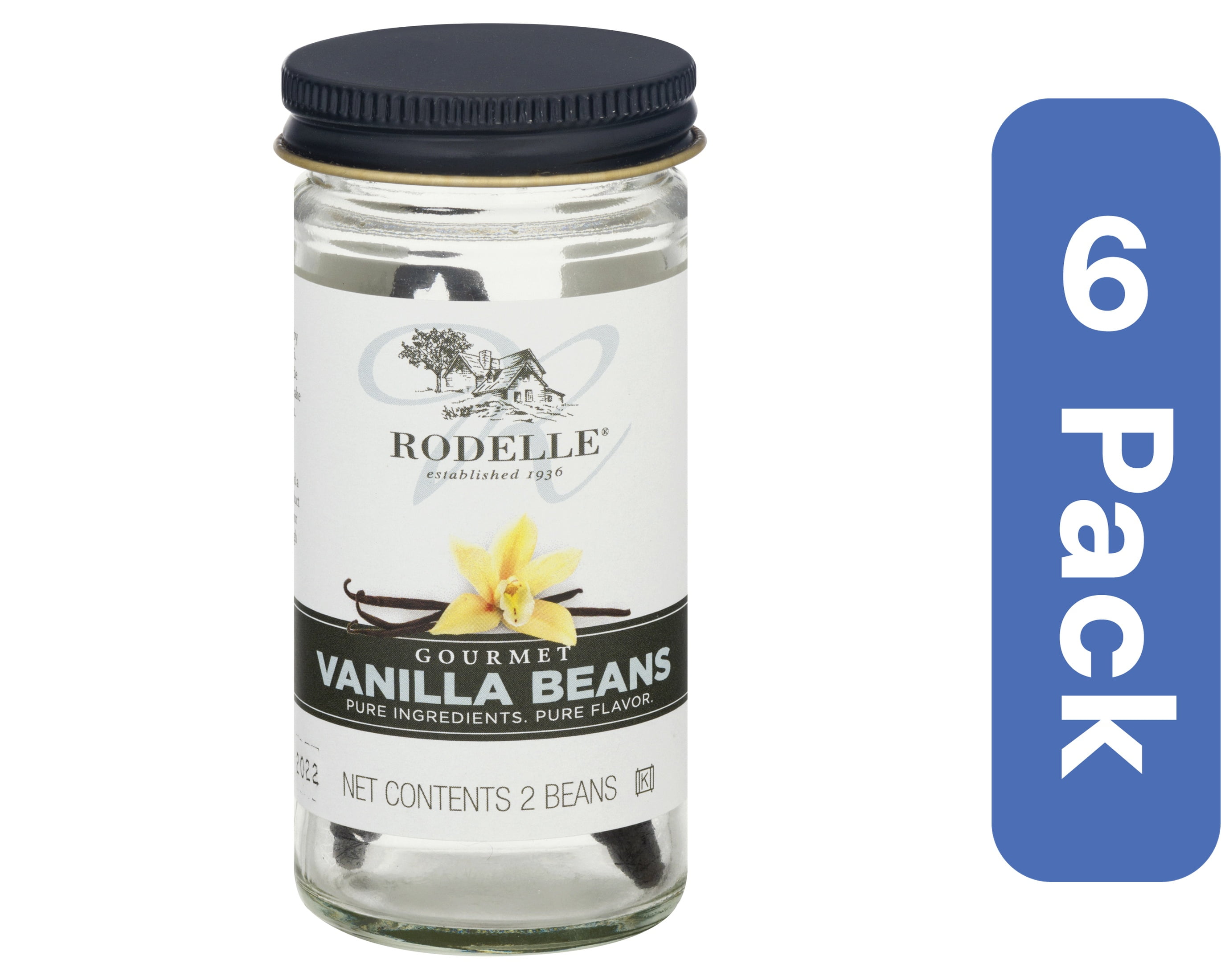 Rodelle Whole Vanilla Bean 2 pc (Pack Of 6)