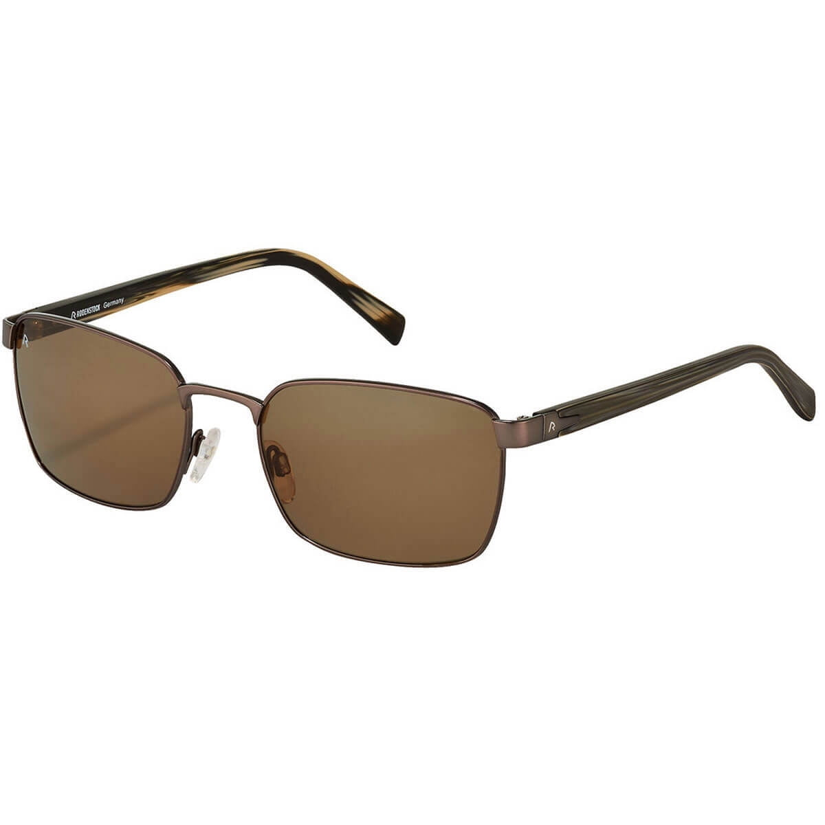 Rodenstock R1417 B Men's Rectangular Frame Brown Lenses Sunglasses 