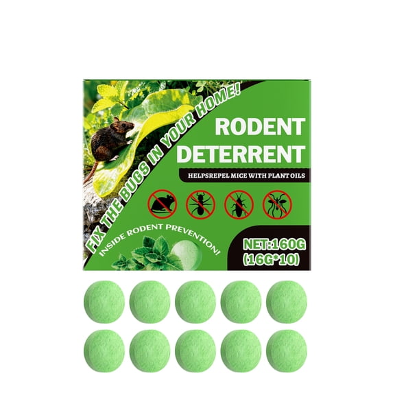Rodent Deterrent Tablets Plant Oil 0 Pack Indoor Pest Prevention for Mice Rats and Insects Long Lasting Protection