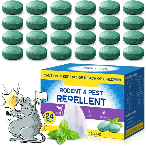 Rodent Mouse lent Indoor Outdoor - Peppermint Oil to Mice Mole and Rats, Bug Insect Spider lent Pouches, Pest Control Natural Deterrent Safe for Pets & Family 24 Packs