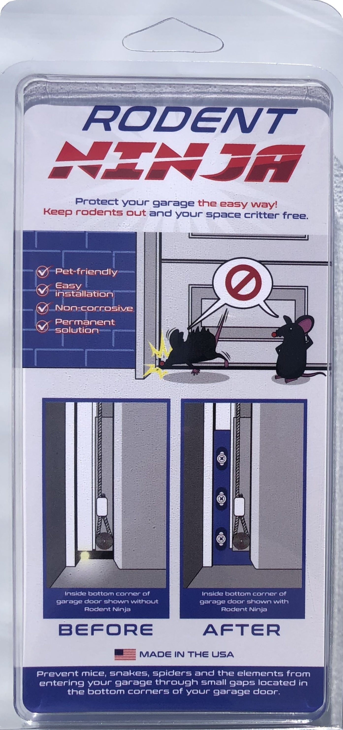 Rodent Ninja Garage Door Corner Seal; Set of Left and Right Handed