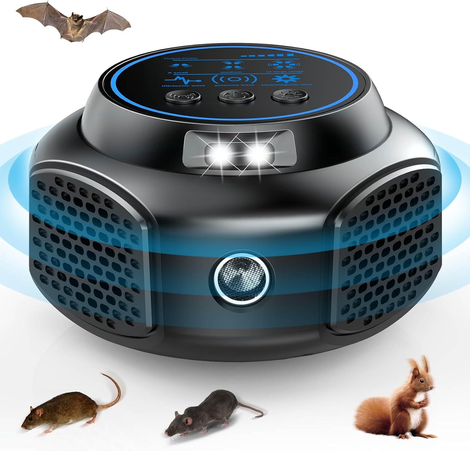 Ultrasonic Pest Repeller Plug in Indoor Mouse Traps for Home, Mouse Repelent Ultrasonic Device, Rodent Repeller Ultrasonic Plug in Pest Control for Rat Mice Squirrel Roach Spider Bugs Insect, Black