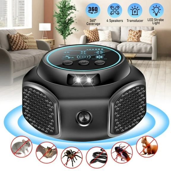 Rodent Repelent Ultrasonic Plug in, Mice Repelent Indoor with 4 Working Modes, Mouse Squirre Spider Rat Repelent for House Attic Garage Kitchen Office