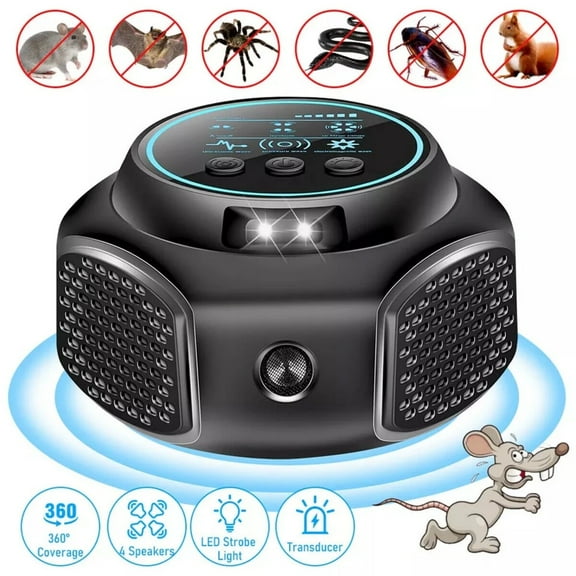 Rodent Repelent Ultrasonic Plug in, Mouse Repeler Indoor, Electronic Rodent Deterrent, Rat and Squirrel Control Device, Home Garage Kitchen Attic