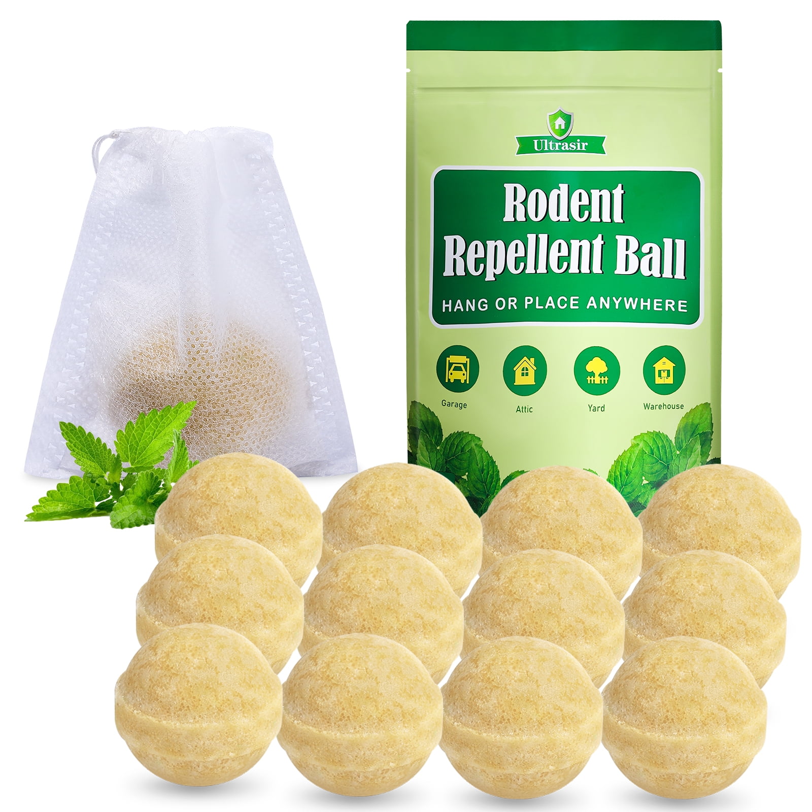 Rodent Rodent Repellent, 12Pcs Peppermint Oil Moth Balls for Rat Mouse