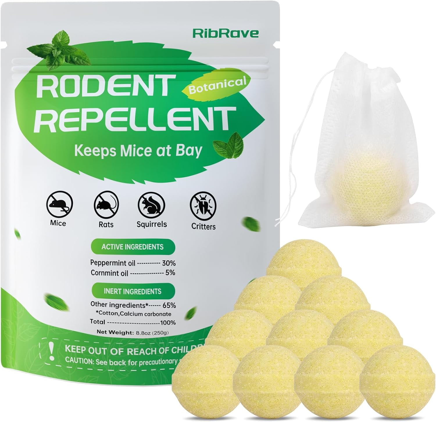 Rodent Repellent Balls 10 Pcs for Indoor & Outdoor Use, Effective