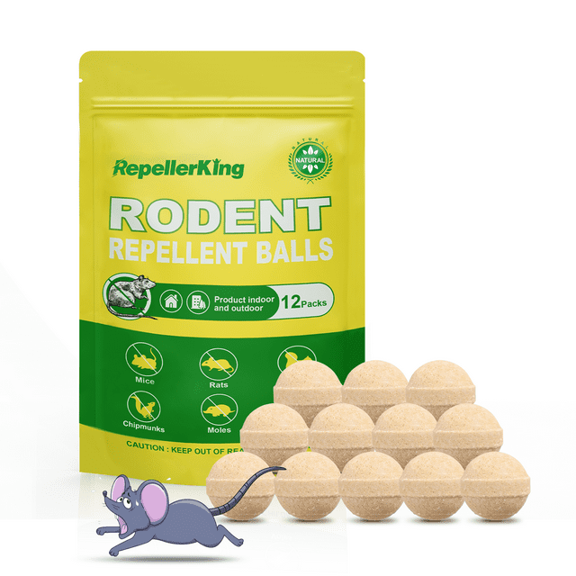 Natural Rodent Repellent Balls with Peppermint Oil, Suitable for Indoor, Outdoor and RV, Rat