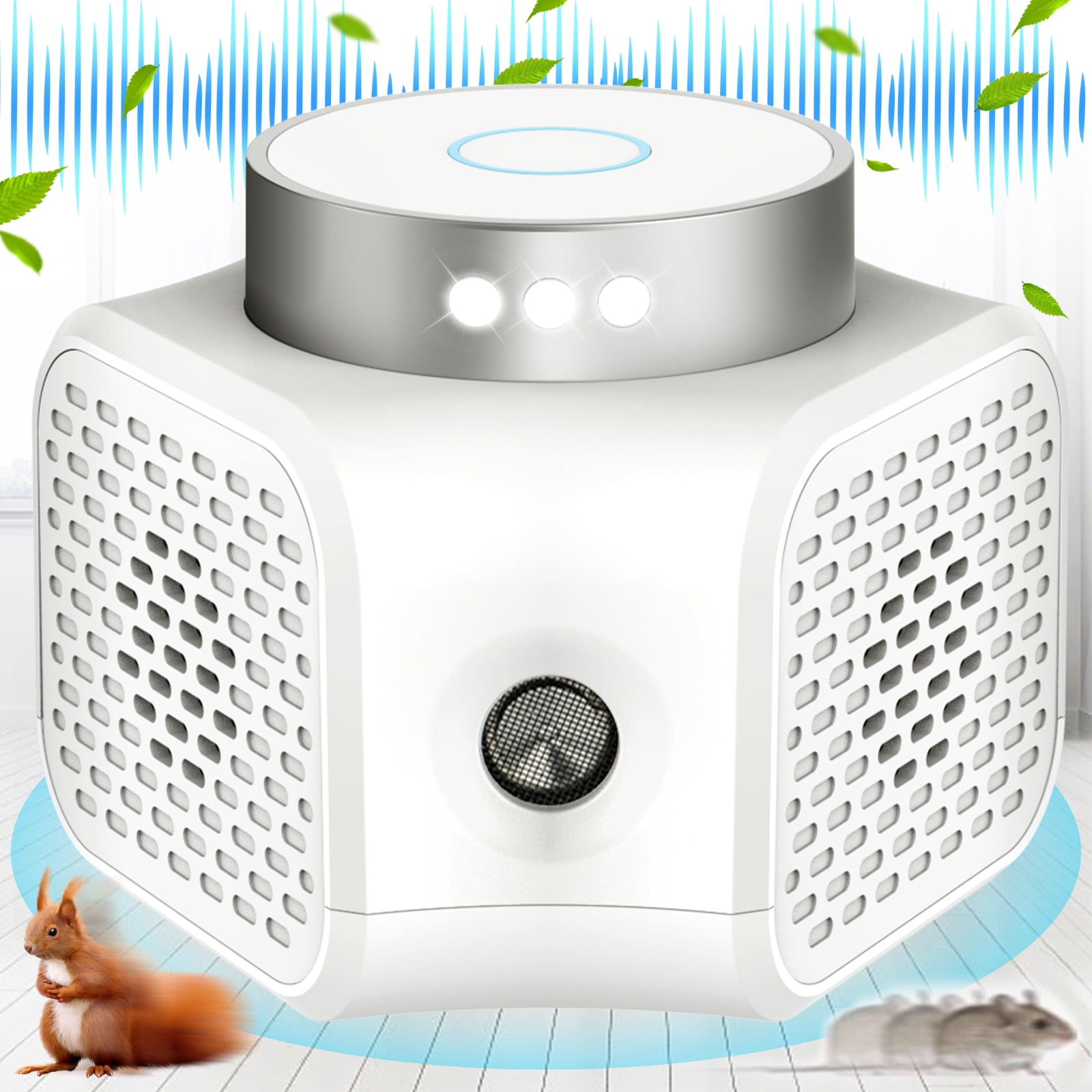 Rodent Repellent Indoor Ultrasonic,Mouse Repellent Ultrasonic Plug in,Ultrasonic Pest Repeller Electronic Mouse Squirrel Bat Insect Rat for House Attic Garage Basement with LED Strobe Lights