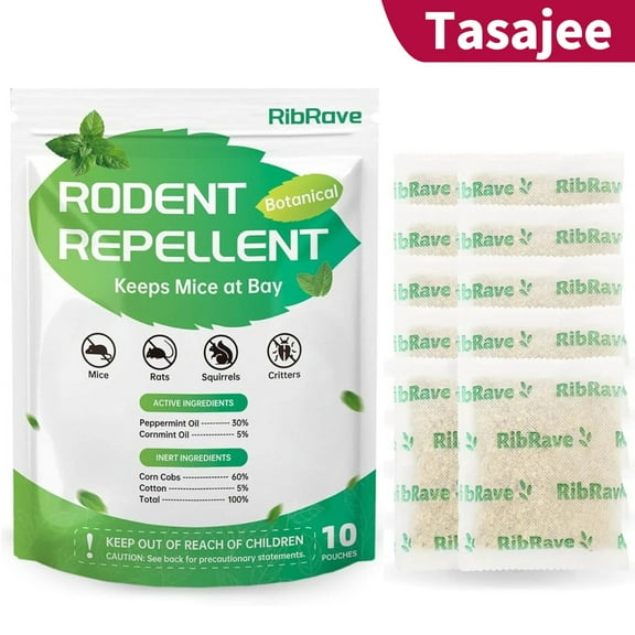 10 Pack Rodent Repellent - Mice Repellent Indoor/Outdoor - Moth Balls for Rodents, Mouse Repellent Peppermint, Keep Mice Away, Peppermint to Repel Mice and Rats, Rat Repellent for House