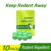Rodent Repellent - Mice Repellent Indoor/Outdoor - Moth Balls for Rodents, Mouse Repellent Peppermint, Keep Mice Away, Peppermint to Repel Mice and Rats, Rat Repellent for House - 10 Pack