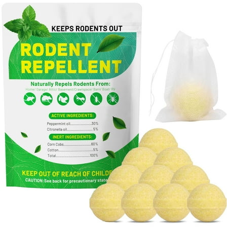 Rodent Repellent, Mice Repellents, Rat Repellent for House, Mouse Repellent, RV Rodent Repellant, Peppermint Oil to Repel Mice and Rats, Rat Deterrent, Keep Mice Away for Indoor-10 Packs