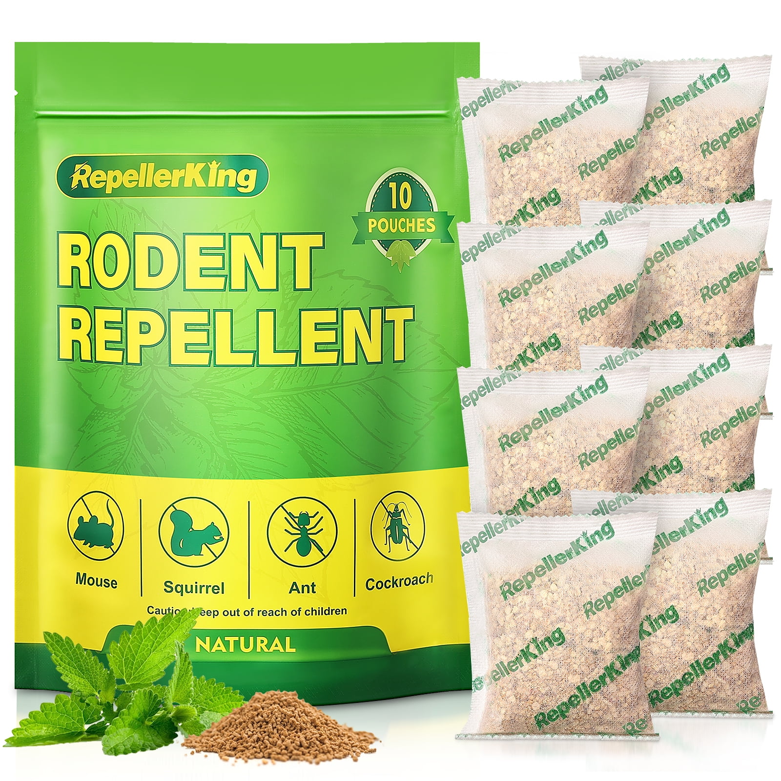 Rodent Repellent Mouse Repellent 10 Pouches Natural Peppermint Oil Mice Repellent to Repel Mouse