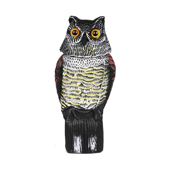 Rodent Repellent Outdoor Realistic Moving Head Owl Bird DeterrentforWindows Outdoor Garden Decor Fence Yard Accent Pieces