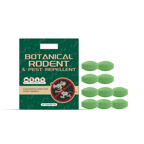 Rodent Repellent Pills for Indoor and Outdoor Use, Natural Peppermint Oil Mouse Repellent for Vehicle Engines, Closets, and Basements, Long-Lasting Pest Control, 10 Pieces
