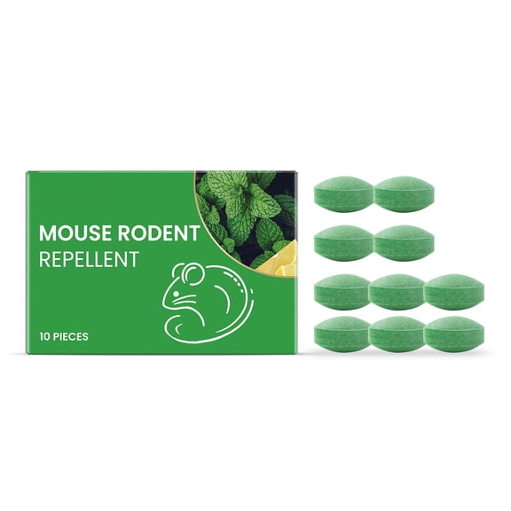 Rodent Repellent Pills for Indoor and Outdoor Use, Natural Peppermint Oil Mouse Repellent for Vehicle Engines, Closets, and Basements, Long-Lasting Pest Control, 10 Pieces