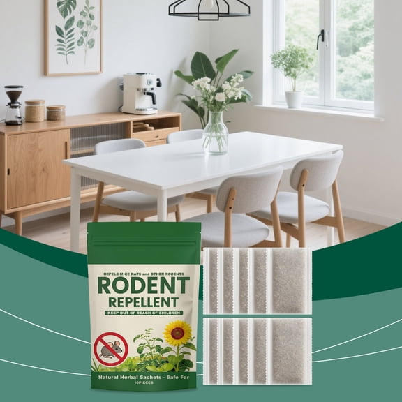 Rodent Repellent Sachets, Natural Herbal Formula, 10 Individually Packed Units, No Extra Operation Required, Deters Mice Rats And Other Pests For Home Garage Warehouse Use
