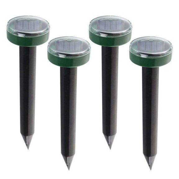 Rodent Repellent, Solar Powered Ultrasonic, 4 Pack Round Stake, Outdoor Garden Yard Lawn Repel Snakes Mice Rats