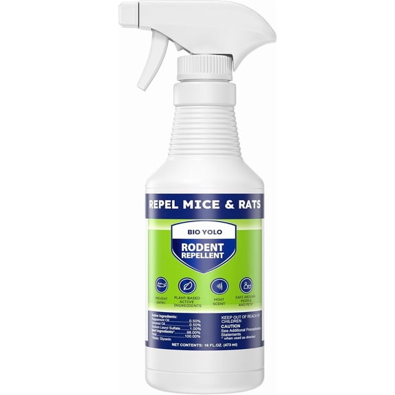 Rodent Repellent Spray 16oz  Effective Natural Peppermint Formula Repel Mice Rats Squirrels and Rodents. Safe for Indoor Outdoor and Car Engines. Safe for People and Pets.