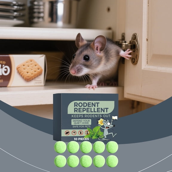 Rodent Repellent Tablets 10 Pack Natural Formula for Indoor Outdoor Keeps Mice Rats Away Safe for Pets Home Garage Basement